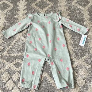 ❣️2 for $6 - Carter's Mint and Pink Strawberry Romper